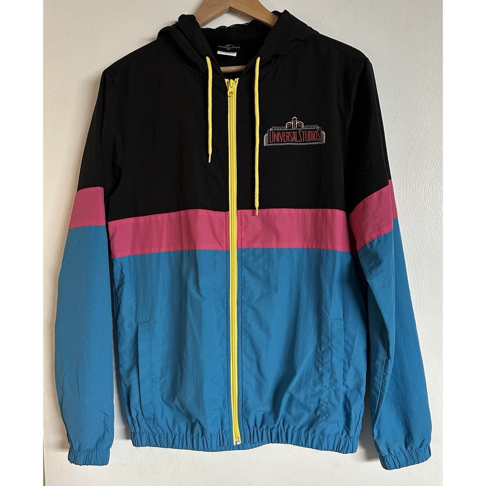 Universal Studios Jacket Adult Unisex  Logo Windbreaker Retro Neon 80s Small